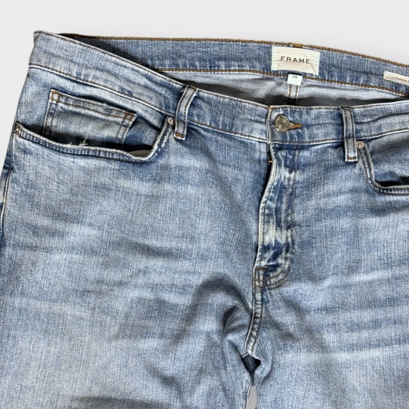 Frame “L’Homme Slim” Baytown Shade Denim Blue Light Wash Slim Jeans - Picture 5 of 8